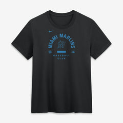 Miami Marlins Women's Authentic Collection Early Work Tri-Blend Dri-FIT T-Shirt - Black | Nike
