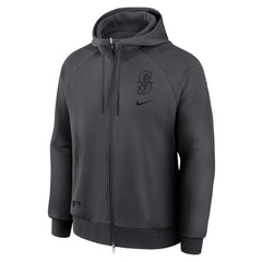 Seattle Mariners Authentic Collection Player Raglan Dri-FIT Full-Zip Hoodie - Anthracite | Nike