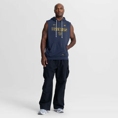 Milwaukee Brewers Authentic Collection Standard Issue Dri-FIT Sleeveless Hoodie - Navy | Nike