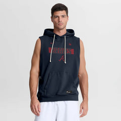 Atlanta Braves Authentic Collection Standard Issue Dri-FIT Sleeveless Hoodie - Navy | Nike
