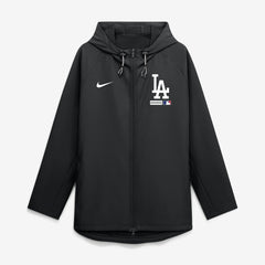 Los Angeles Dodgers Authentic Collection Raglan Therma-FIT Full-Zip Hooded Jacket - Black | Nike