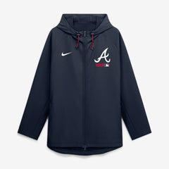 Atlanta Braves Authentic Collection Raglan Therma-FIT Full-Zip Hooded Jacket - Blue | Nike