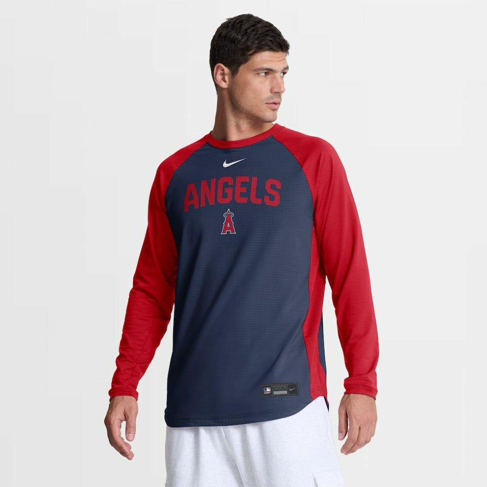Los Angeles Angels Authentic Collection Raglan Dri-FIT Sweatshirt - Navy | Nike