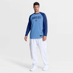 Kansas City Royals Authentic Collection Raglan Dri-FIT Sweatshirt - Light Blue | Nike