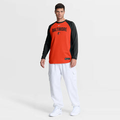 Baltimore Orioles Authentic Collection Raglan Dri-FIT Sweatshirt - Orange | Nike