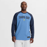 Tampa Bay Rays Authentic Collection Raglan Dri-FIT Sweatshirt - Light Blue | Nike