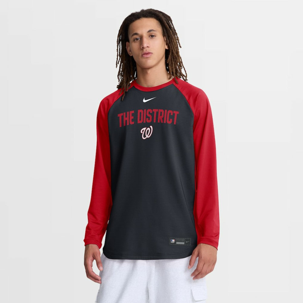 Washington Nationals Authentic Collection Raglan Dri-FIT Sweatshirt - Navy | Nike