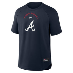 Atlanta Braves Authentic Collection Batting Practice Pre-Game Raglan Dri-FIT Top - Blue | Nike