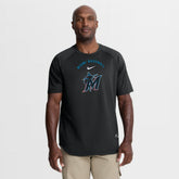 Miami Marlins Authentic Collection Batting Practice Pre-Game Raglan Dri-FIT Top - Black | Nike