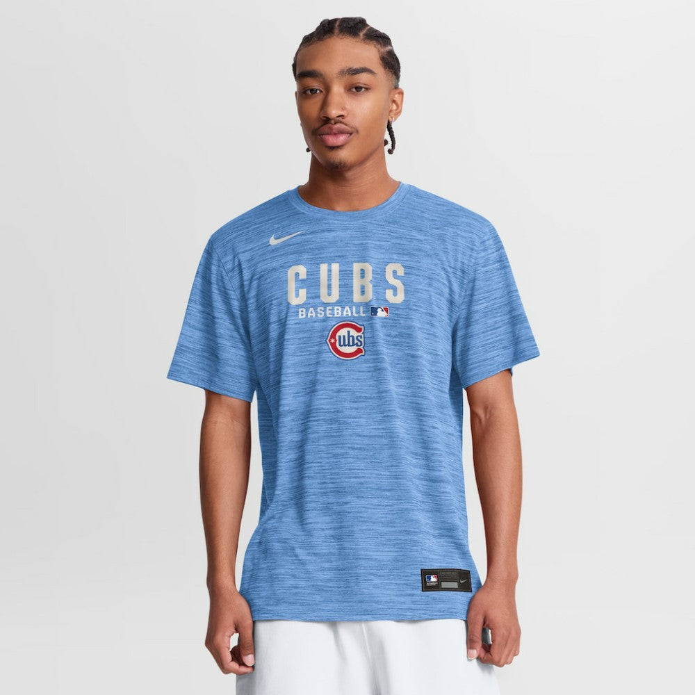 Chicago Cubs Authentic Collection Velocity Dri-FIT T-Shirt - Light Blue | Nike