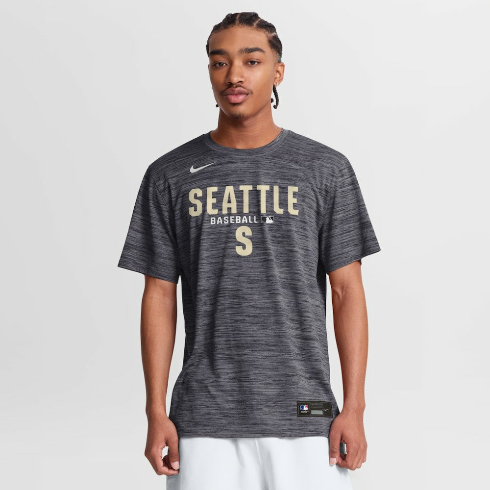 Seattle Mariners Authentic Collection Velocity Dri-FIT T-Shirt - Black | Nike