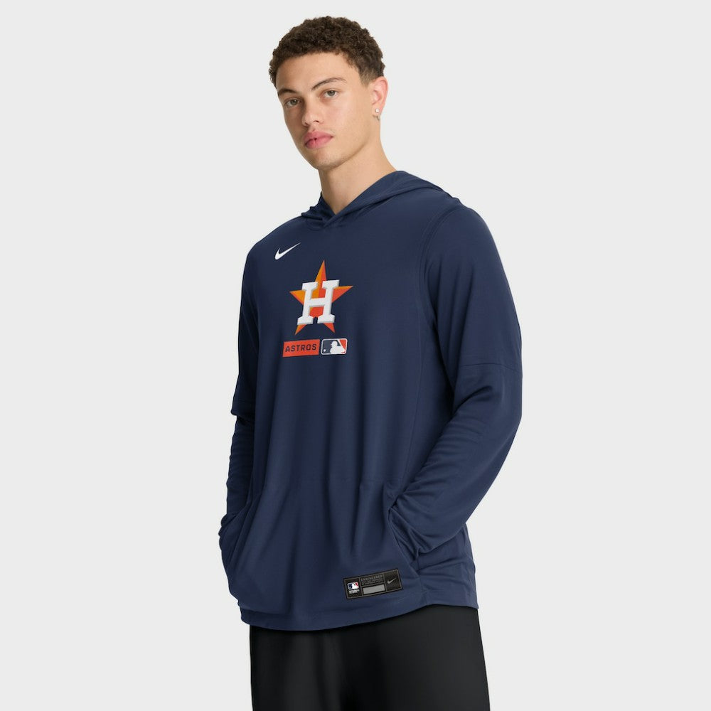 Houston Astros Authentic Collection Dri-FIT Long Sleeve Hooded T-Shirt - Navy | Nike