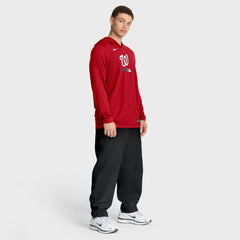 Washington Nationals Authentic Collection Dri-FIT Long Sleeve Hooded T-Shirt - Red | Nike