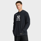 New York Yankees Authentic Collection Dri-FIT Long Sleeve Hooded T-Shirt - Navy | Nike
