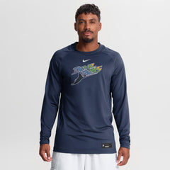 Tampa Bay Rays Authentic Collection Game Time Raglan Long Sleeve T-Shirt - Navy | Nike
