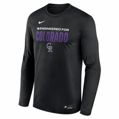 Colorado Rockies Authentic Collection Legend Dri-FIT Long Sleeve T-Shirt - Black | Nike
