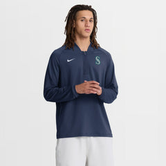 Seattle Mariners Authentic Collection Dri-FIT Raglan Half-Zip Pullover - Navy | Nike