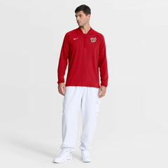 Washington Nationals Authentic Collection Dri-FIT Raglan Half-Zip Pullover - Red | Nike
