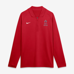 Los Angeles Angels Authentic Collection Dri-FIT Raglan Half-Zip Pullover - Red | Nike