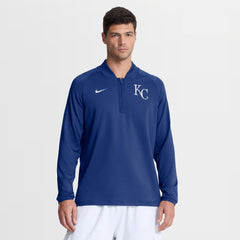 Kansas City Royals Authentic Collection Dri-FIT Raglan Half-Zip Pullover - Royal | Nike
