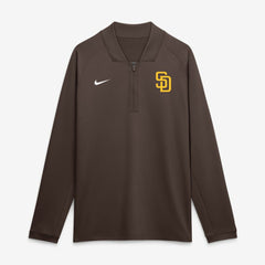 San Diego Padres Authentic Collection Dri-FIT Raglan Half-Zip Pullover - Brown | Nike