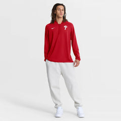 Philadelphia Phillies Authentic Collection Dri-FIT Raglan Half-Zip Pullover - Red | Nike