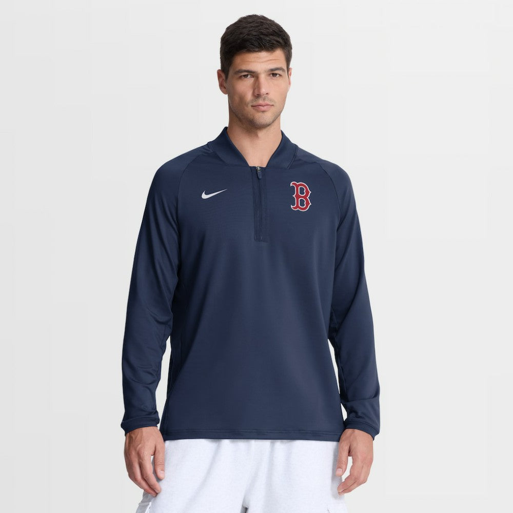 Boston Red Sox Authentic Collection Dri-FIT Raglan Half-Zip Pullover - Navy | Nike