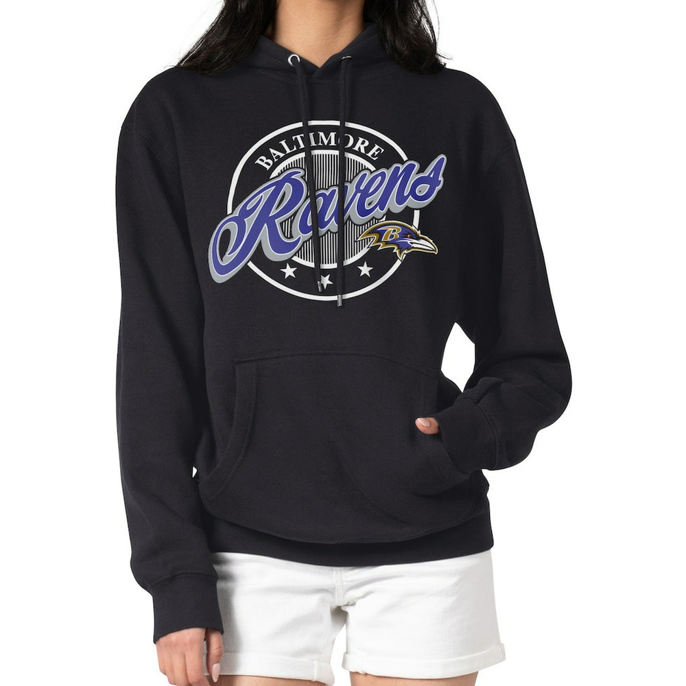 NFL Baltimore Ravens G-III 4Her by Carl Banks Women's Pinstripe Circle Fleece Pullover Hoodie