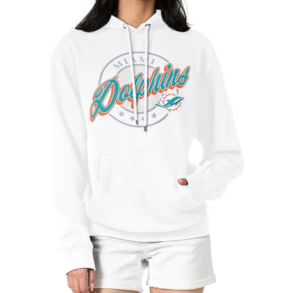 NFL Miami Dolphins G-III 4Her by Carl Banks Women's Pinstripe Circle Fleece Pullover Hoodie