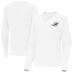 NFL Miami Dolphins Antigua Women's Varsity Tri-Blend V-Neck Long Sleeve T-Shirt