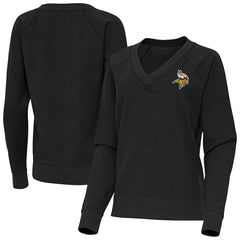 NFL Minnesota Vikings Antigua Women's Varsity Tri-Blend V-Neck Long Sleeve T-Shirt