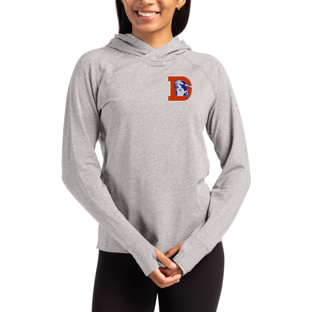 NFL Denver Broncos Cutter & Buck Women's Throwback Logo Adapt Knit Recycled Raglan Pullover Hoodie
