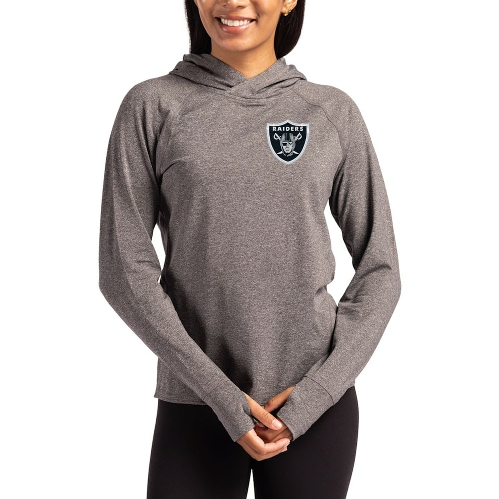 NFL Las Vegas Raiders Cutter & Buck Women's Primary Logo Adapt Knit Recycled Raglan Pullover Hoodie