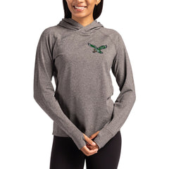 NFL Philadelphia Eagles Cutter & Buck Women's Throwback Logo Adapt Knit Recycled Raglan Pullover Hoodie