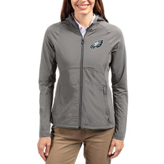 NFL Philadelphia Eagles Cutter & Buck Women's Adapt Eco Knit Hybrid Recycled Raglan Full-Zip Hoodie Jacket