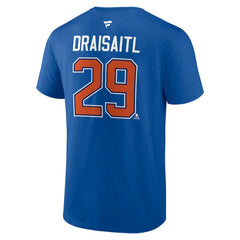Leon Draisaitl Edmonton Oilers Fanatics Authentic Stack Name & Number T-Shirt