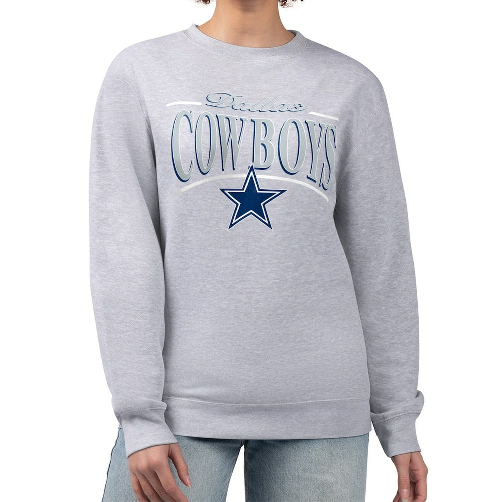 NFL Dallas Cowboys Starter Women's Arch Stripe Fleece Pullover Sweatshirt
