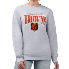 NFL Cleveland Browns Starter Women's Arch Stripe Fleece Pullover Sweatshirt