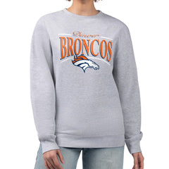 NFL Denver Broncos Starter Women's Arch Stripe Fleece Pullover Sweatshirt
