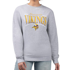 NFL Minnesota Vikings Starter Women's Arch Stripe Fleece Pullover Sweatshirt