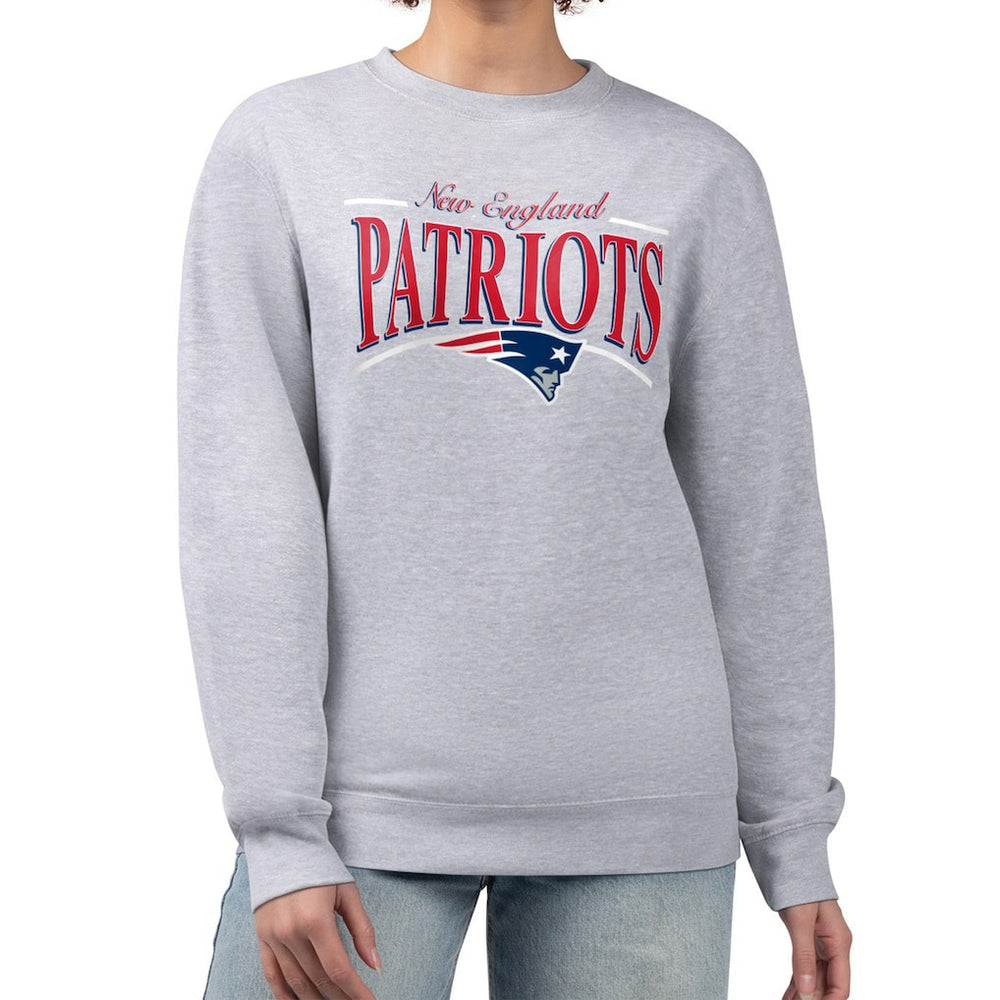 NFL New England Patriots Starter Women's Arch Stripe Fleece Pullover Sweatshirt