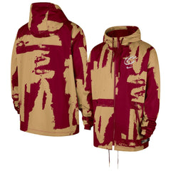 Cleveland Cavaliers Courtside Club Premium Woven Full-Zip Hooded Jacket sale - Wine/Gold | Nike on sale