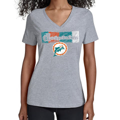 NFL Miami Dolphins Starter Women's Color Shading V-Neck T-Shirt