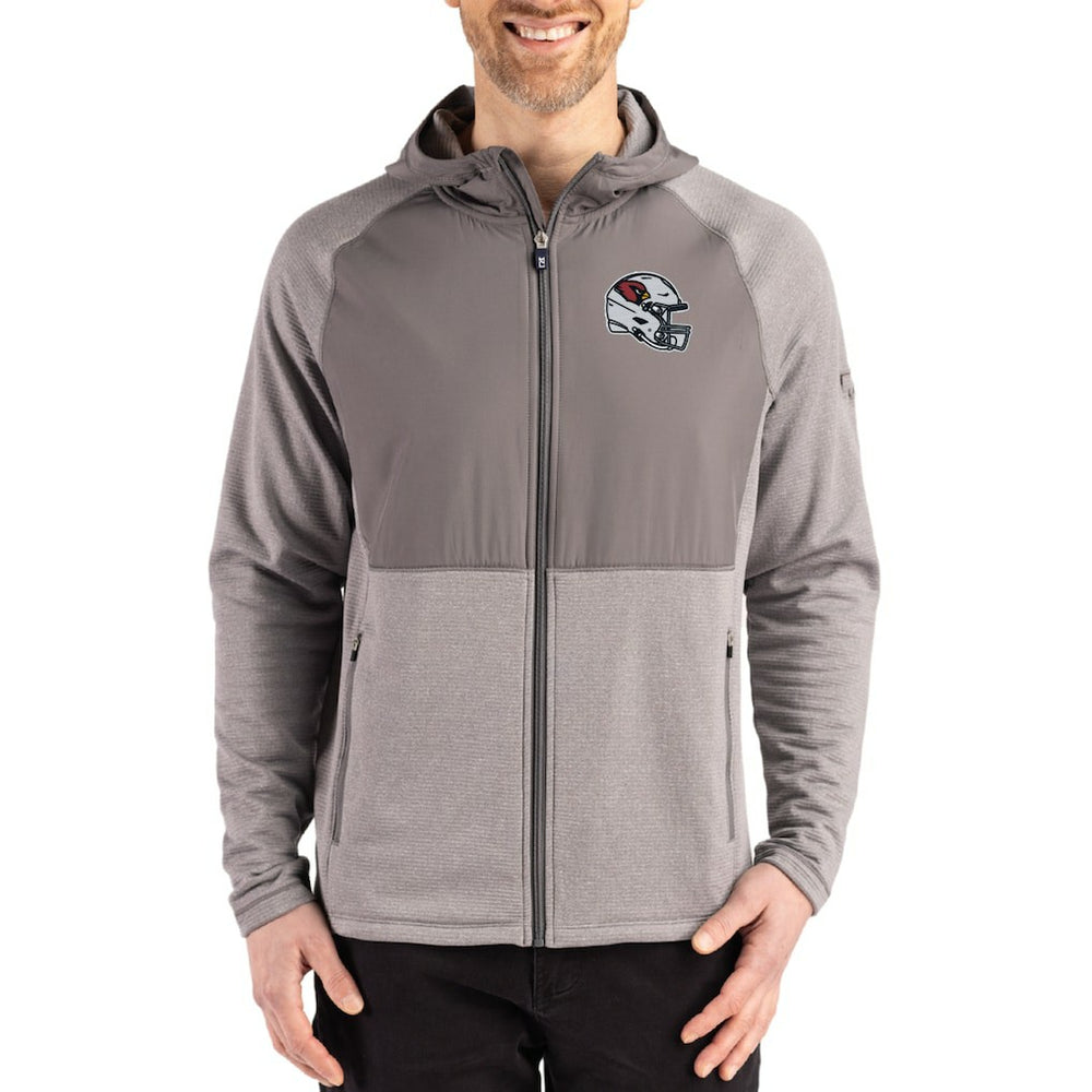 NFL Arizona Cardinals Cutter & Buck Peshastin Eco Fleece Recycled Raglan Full-Zip Tri-Blend Hybrid Jacket
