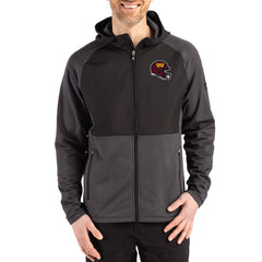 NFL Washington Commanders Cutter & Buck Peshastin Eco Fleece Recycled Raglan Full-Zip Tri-Blend Hybrid Jacket