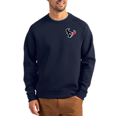 NFL Houston Texans Cutter & Buck Primary Logo Roam Recycled Raglan Pullover Sweatshirt