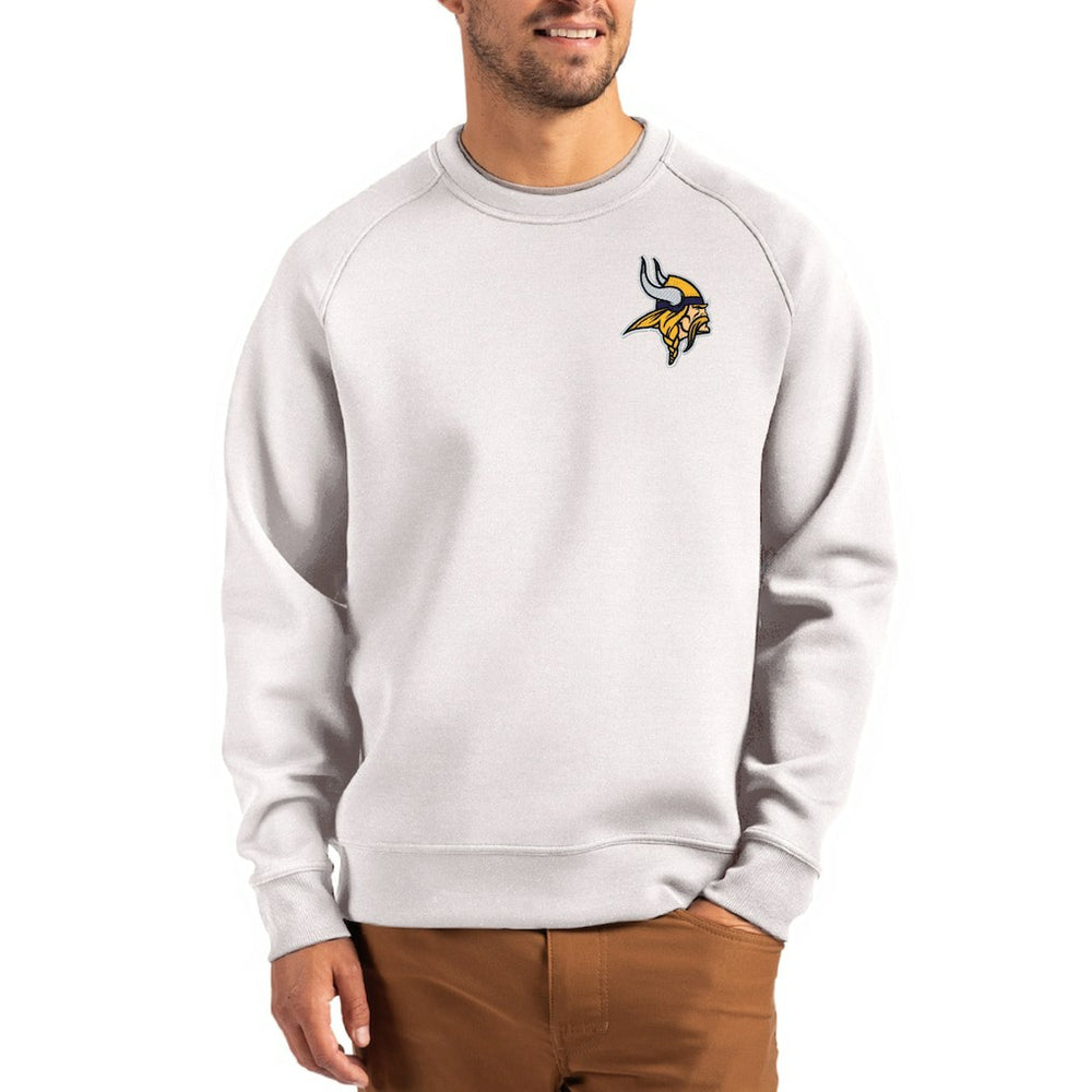 NFL Minnesota Vikings Cutter & Buck Primary Logo Roam Recycled Raglan Pullover Sweatshirt
