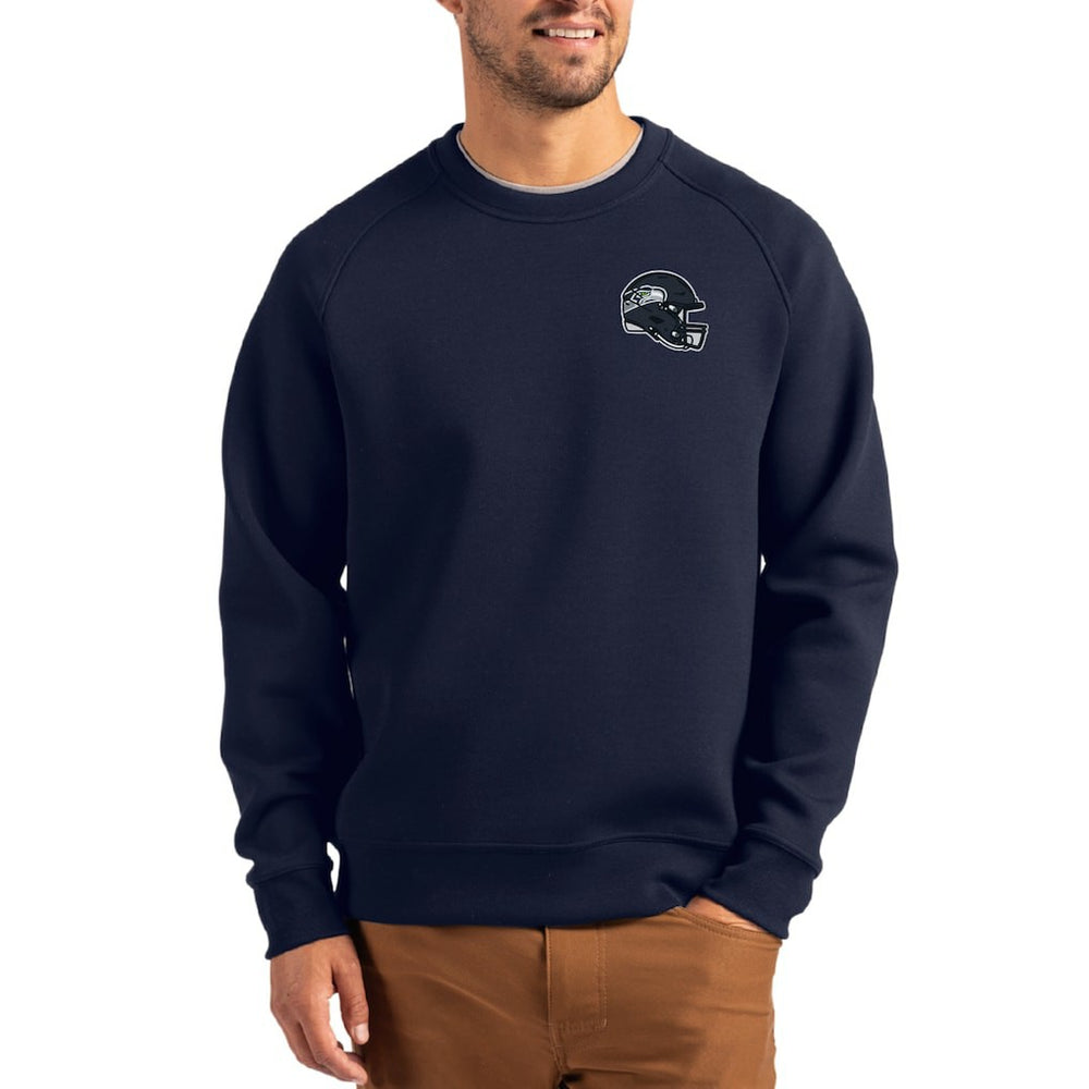 NFL Seattle Seahawks Cutter & Buck Helmet Roam Recycled Raglan Pullover Sweatshirt