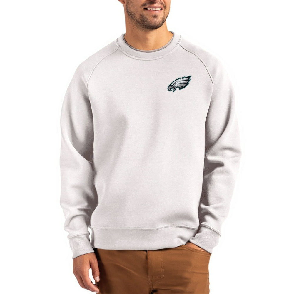 NFL Philadelphia Eagles Cutter & Buck Primary Logo Roam Recycled Raglan Pullover Sweatshirt