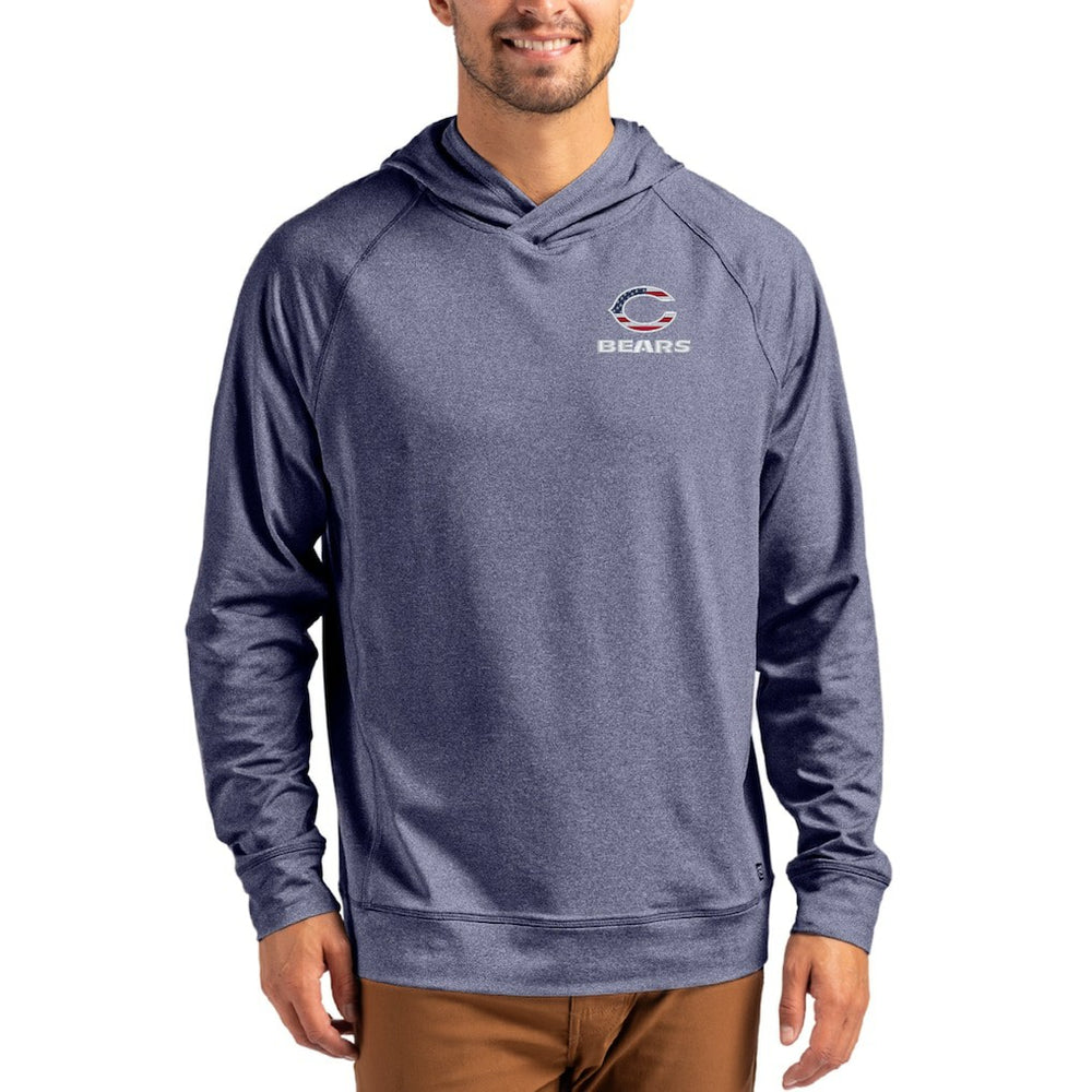 NFL Chicago Bears Cutter & Buck Adapt Americana Knit Recycled Raglan Pullover Hoodie